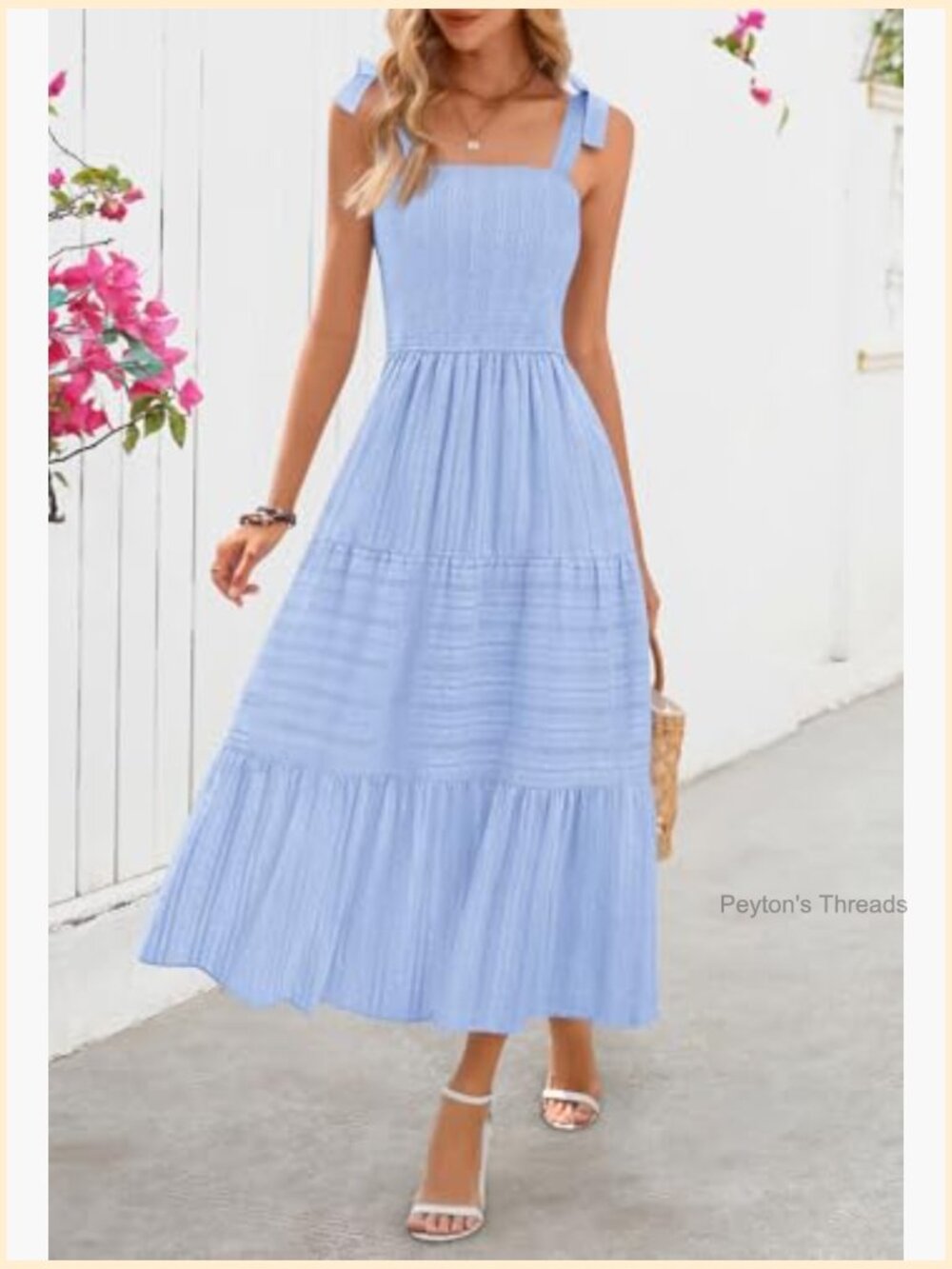 Sleeveless Smocked A-Line Maxi Sundress with Pockets - Picture 2 of 7